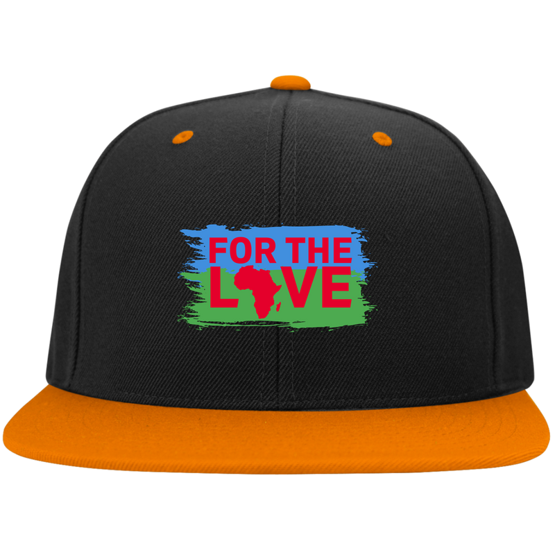 Flat Bill High-Profile Snapback Hat - For The Love
