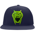 Viper Green Logo Flat Bill High-Profile Snapback Hat