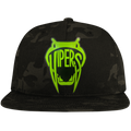Viper Green Logo Flat Bill High-Profile Snapback Hat