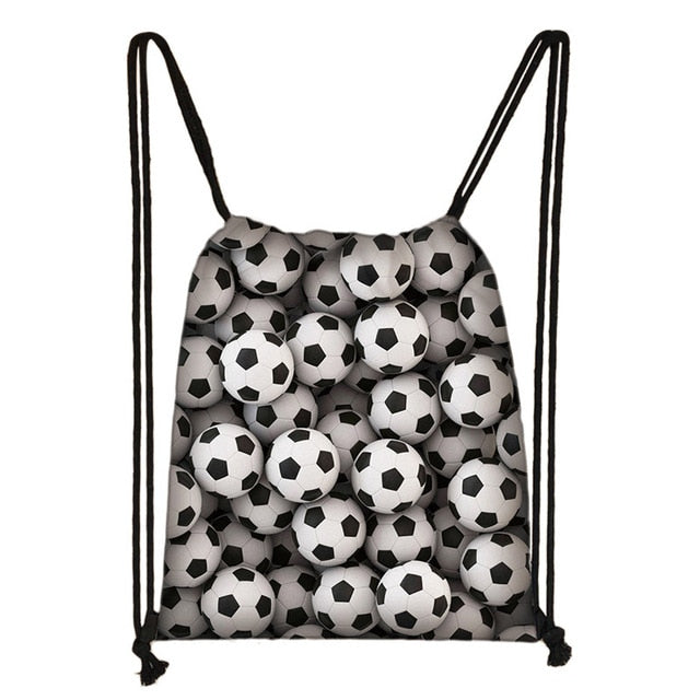 Cool Football / Soccer Print Drawstring Bag
